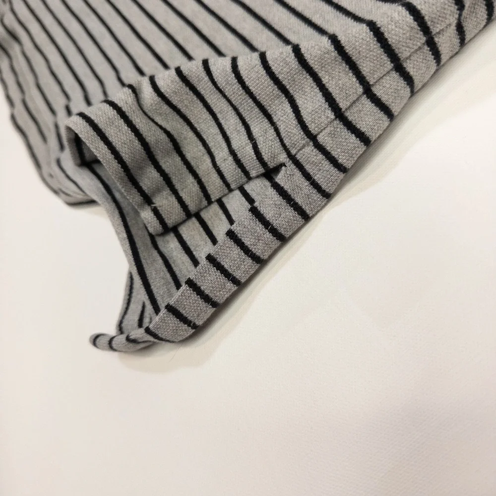 Polo Ralph Lauren Polo Short Sleeve Shirt Mens XL Cotton Gray Black Striped